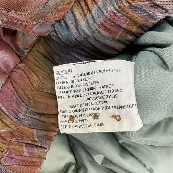 Braefair Coat Womens Sz S Vintage Aztec Retro 90's Leather trim Faux Fur Collar - Picture 7 of 8